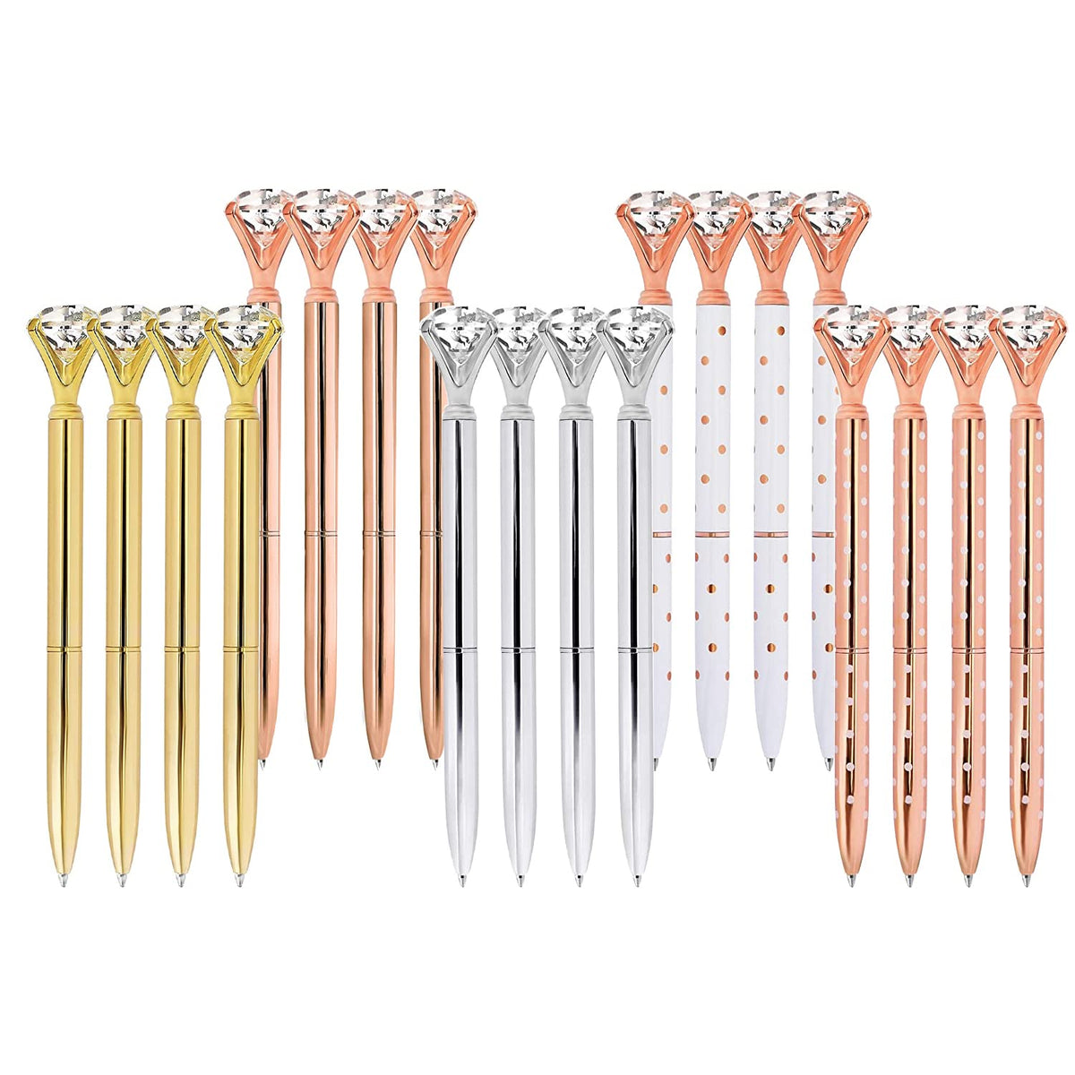 ETCBUYS 12 Pack Diamond Pens - Gold, Gold fancy pens for women, pen with  diamond