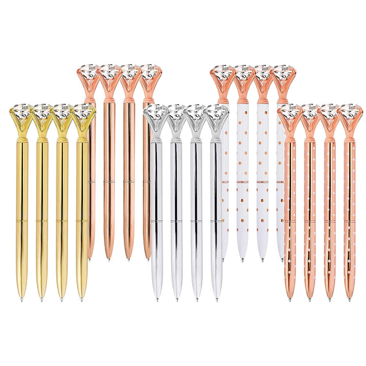 ETCBUYS Multi-Color Diamond Ballpoint Pen for Stylish Fancy Office Supplies- Pens-GWSRG-20-Pk