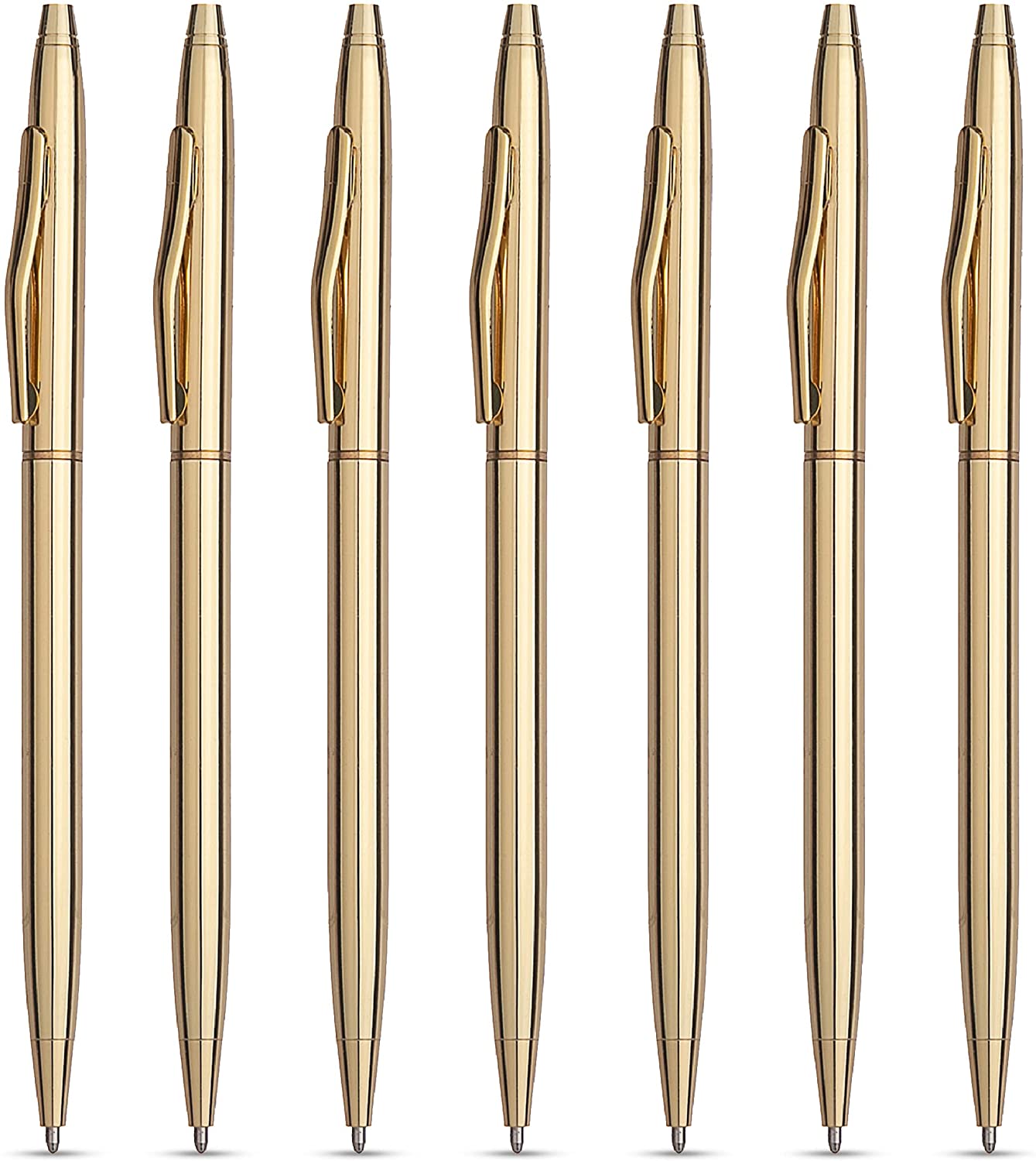 7 Diamond Ballpoint Pens and 7 Slim Gold Pens - Stylish Fancy Office S –  Etc Buys