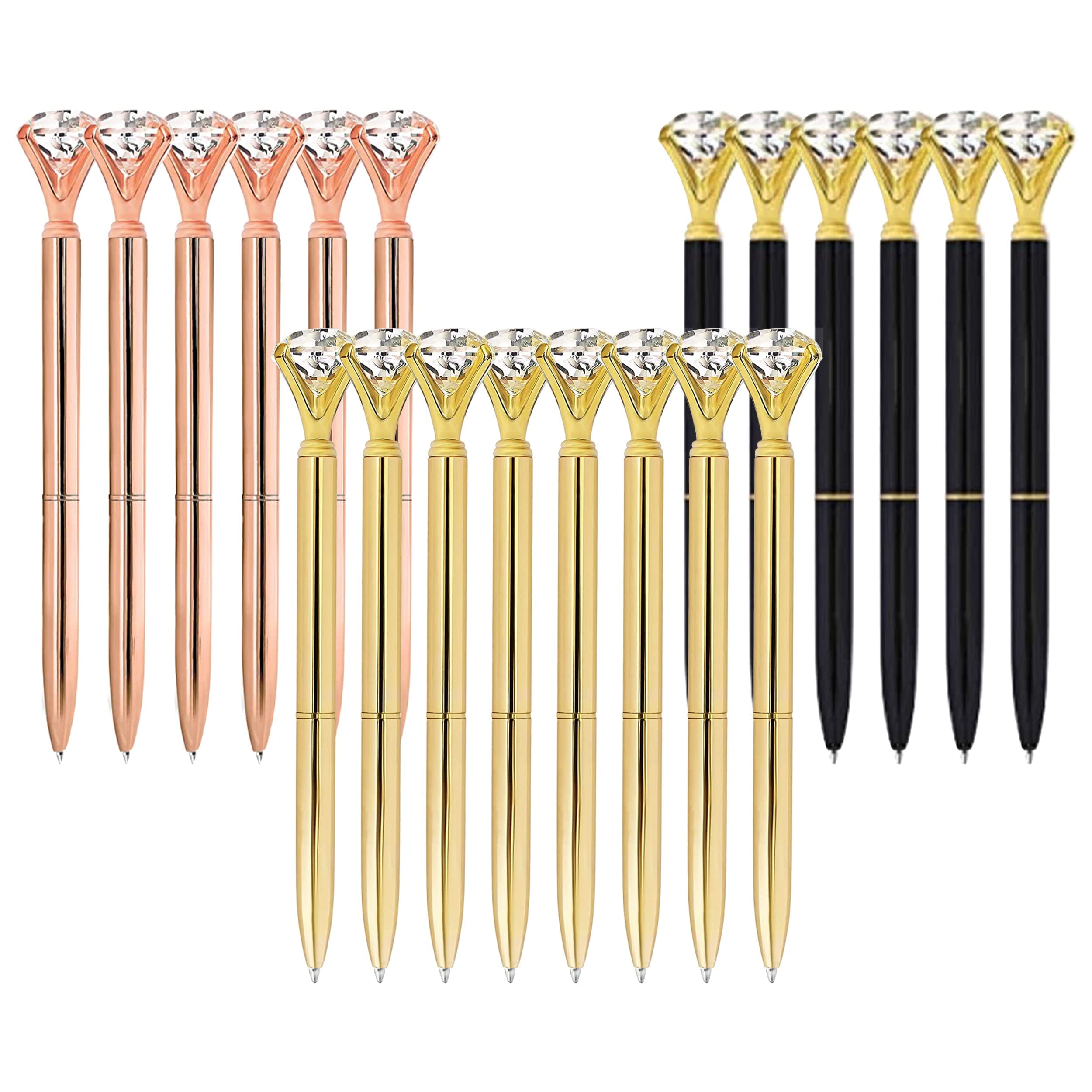 ETCBUYS Multi-Color Diamond Ballpoint Pen for Stylish Fancy Office Supplies- Pens-RGBG-15PK
