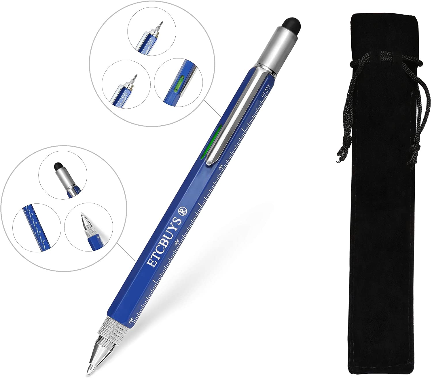 ETCBUYS Screwdriver Pen Pocket Multi Tool 6 in 1 - Blue 1 Pack