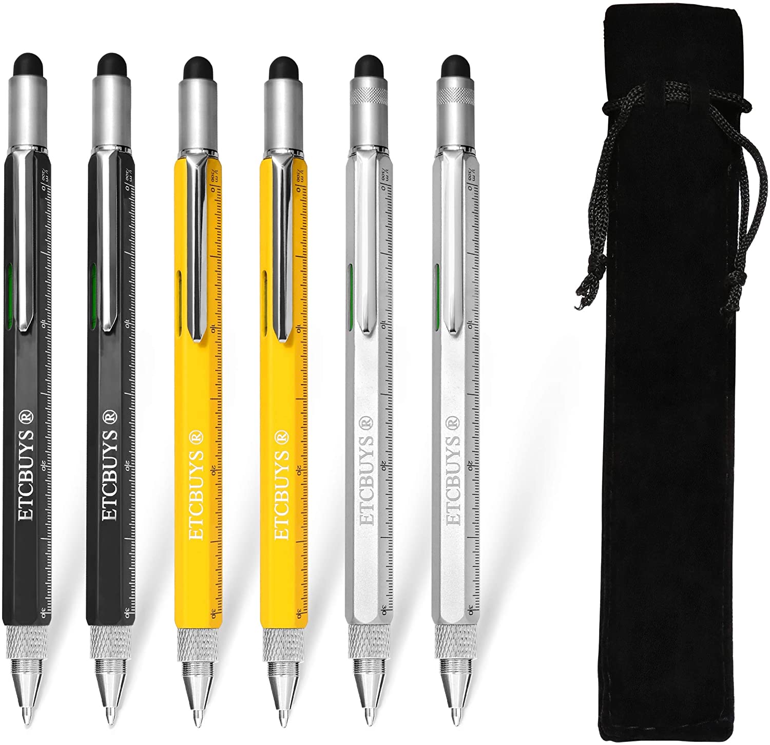 ETCBUYS Screwdriver Pen Pocket Multi Tool 6 in 1 - Multicolor 6 Pack
