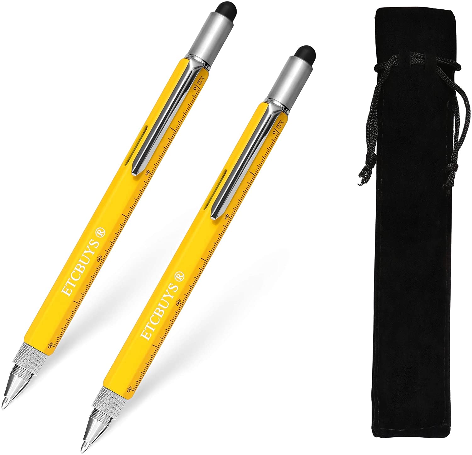 ETCBUYS Screwdriver Pen Pocket Multi Tool 6 in 1 - Yellow 2 Pack