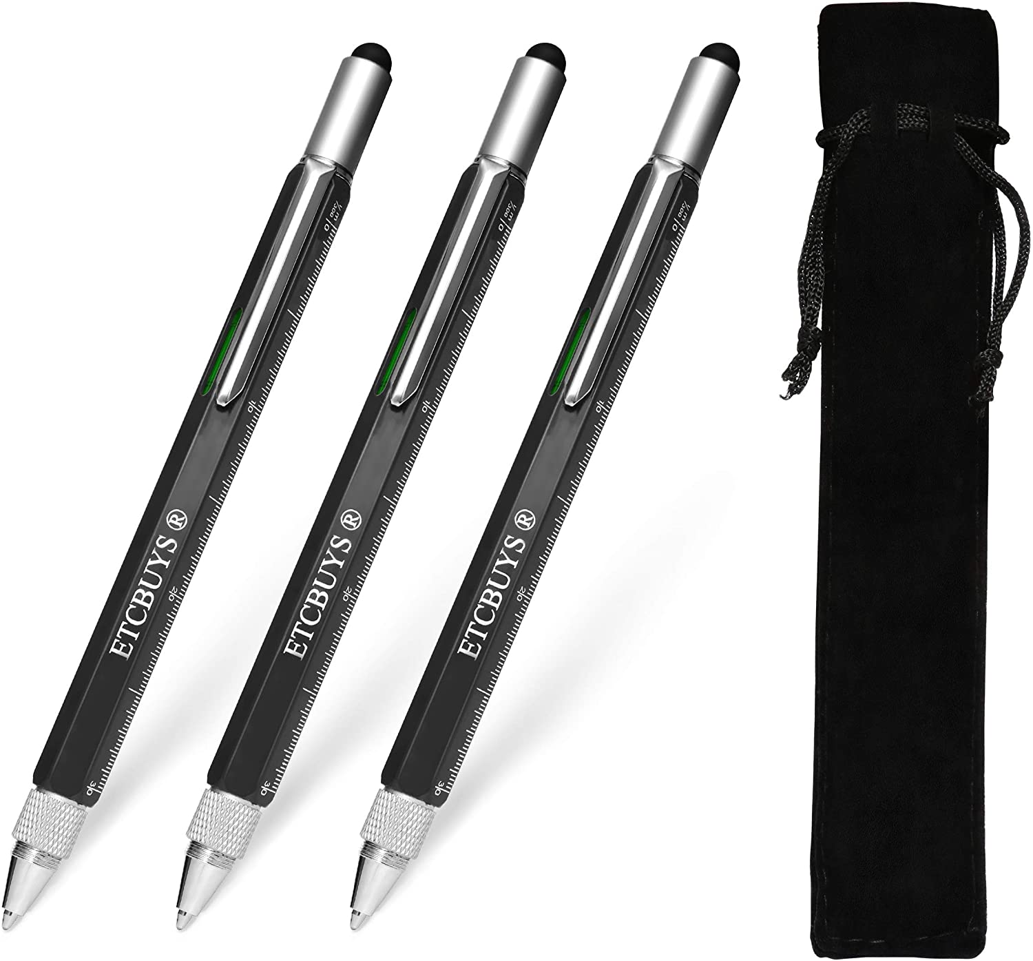 ETCBUYS Screwdriver Pen Pocket Multi Tool 6 in 1 - Black_1 3 Pack
