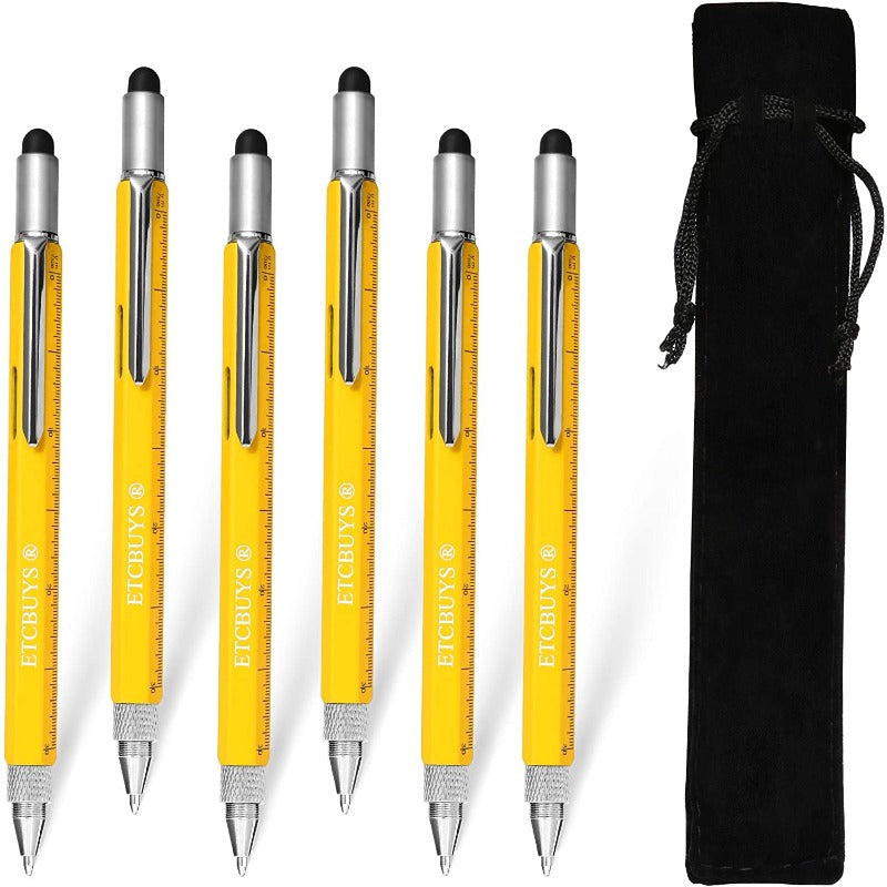 ETCBUYS Screwdriver Pen Pocket Multi Tool 6 in 1 - Yellow_1 6 Pack